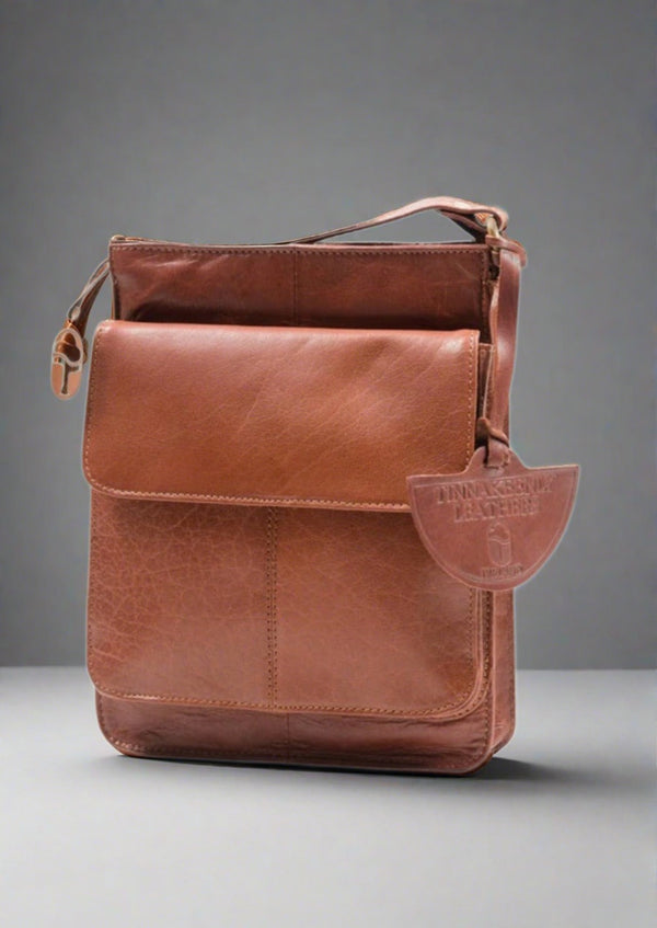 Luxury Irish Leather Sling Bag - Tan