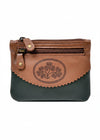 Tinnakeenly Leather Three Zip Purse - Shamrock