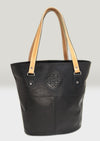 Lee River Black Leather Tote Bag