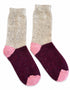 Tricolor Merino Wool Socks | Beige, Burgundy & Pink