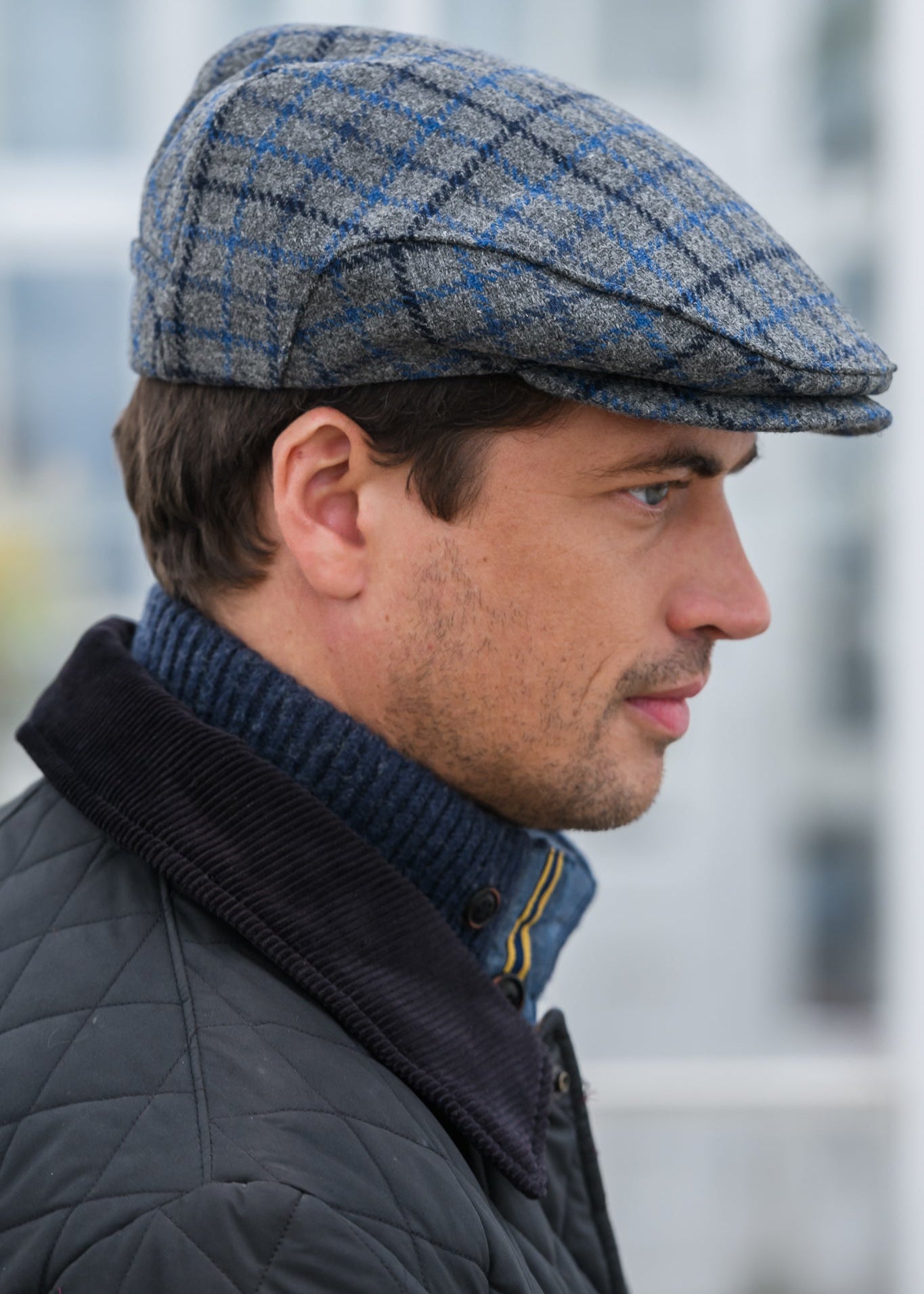 Mucros Trinity Cap | Grey Blue Navy Stripe