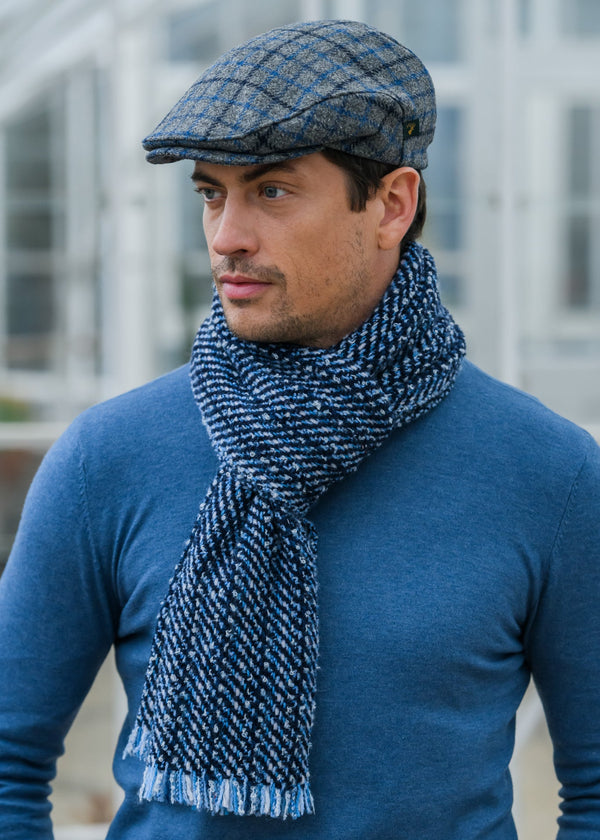 Mucros Trinity Cap | Grey Blue Navy Stripe