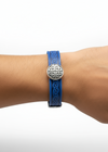 Trinity Blue Celtic Cuff Leather Bracelet