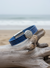 Trinity Blue Celtic Cuff Leather Bracelet
