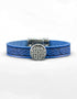 Trinity Blue Celtic Cuff Leather Bracelet