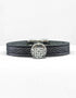 Trinity Knot Black Cuff Leather Bracelet