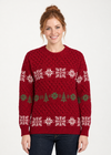Unisex Aran Christmas Crew Neck Merino Wool Sweater