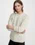 Unisex Aran Wool Sweater | Flecked Cream