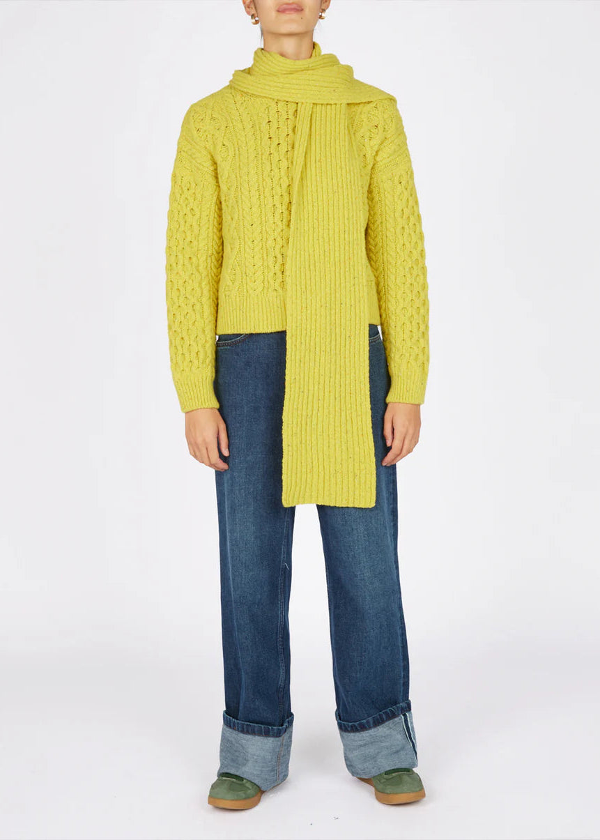 Luxe Ribbed Cashmere Merino Scarf | Buttercup