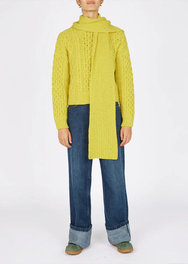 Luxe Ribbed Cashmere Merino Scarf | Buttercup