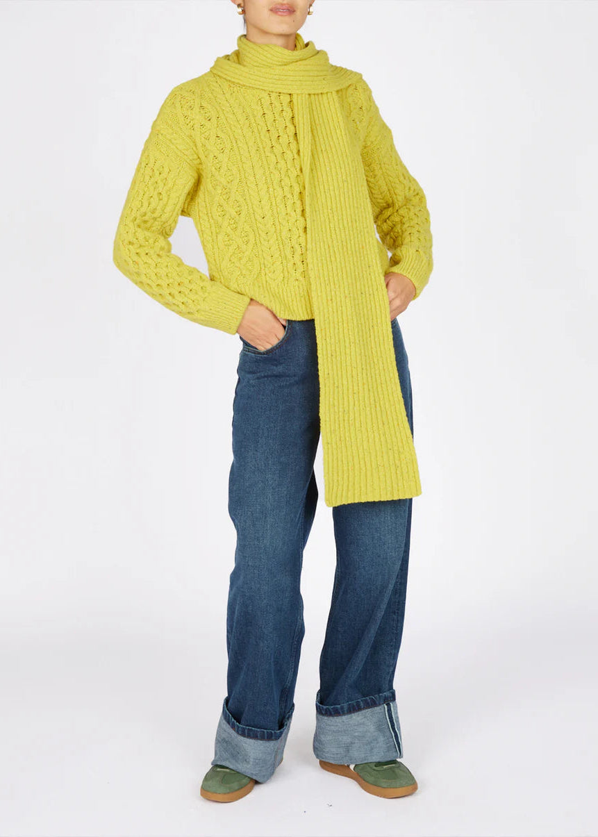 Luxe Ribbed Cashmere Merino Scarf | Buttercup