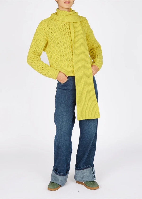 Luxe Ribbed Cashmere Merino Scarf | Buttercup