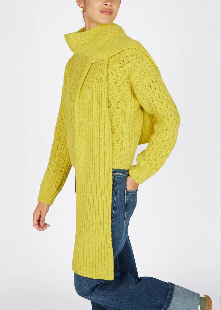 Luxe Ribbed Cashmere Merino Scarf | Buttercup