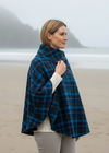 Mucros Poncho | Navy Blue Check