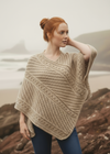 Aran Merino Wool V Poncho | Parsnip 