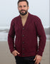 Aran Men's Shawl Button Cardigan | Wine - Clearance