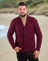 Men's Shawl Button Cardigan | Wine