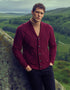 Aran Men's Shawl Button Cardigan | Wine - Clearance
