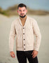 Aran Men's Shawl Button Cardigan | Oatmeal