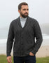Aran Men's Shawl Button Cardigan | Charcoal - Clearance