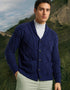 Aran Men's Shawl Button Cardigan | Blue - Clearance