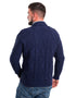 Aran Men's Shawl Button Cardigan | Blue