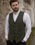 Donegal Tweed Waistcoat in Green - Premium Irish Wool Vest | Hatman of Ireland