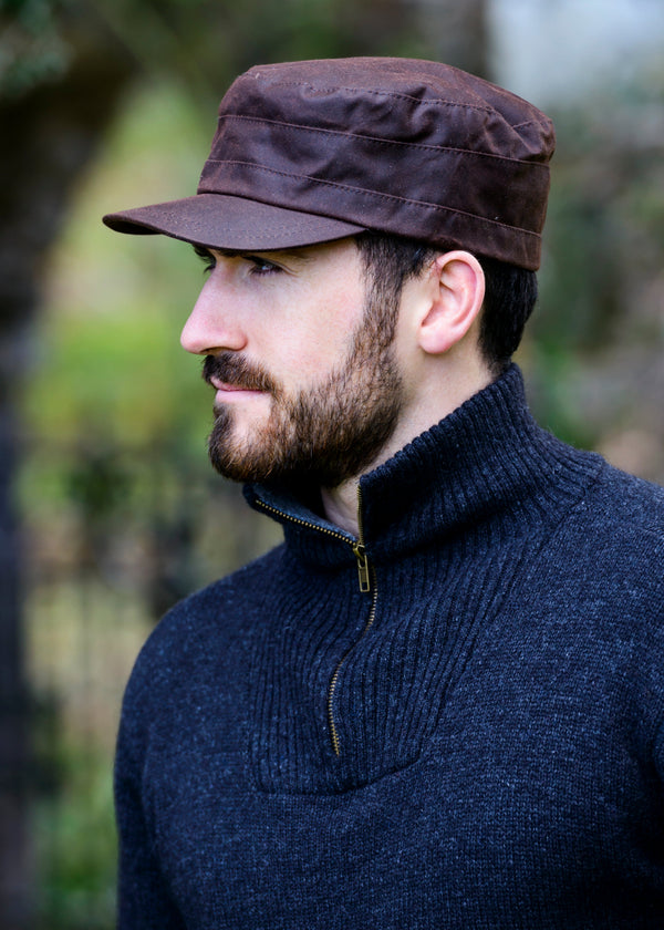 Mucros Wax Fisherman's Cap | Premium Brown Waxed Cotton