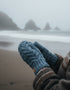 Erin Aran Cable Mittens | Denim