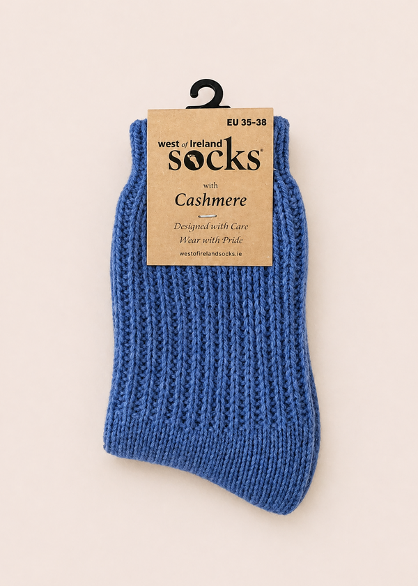 West of Ireland Cashmere Socks | Blue