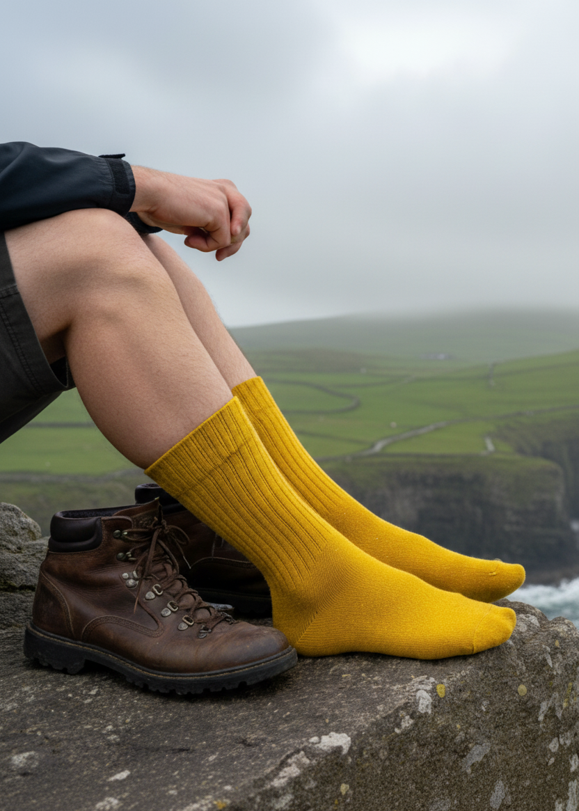 Wild Donegal Cashmere Blend Socks | Yellow | Luxury Irish Knitwear