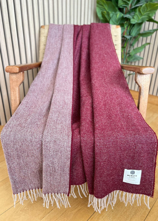 McNutt Merino Wool Throw | Wine Reversible