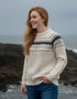 Ladies Slim-Fit Aran Fairisle Sweater | Natual