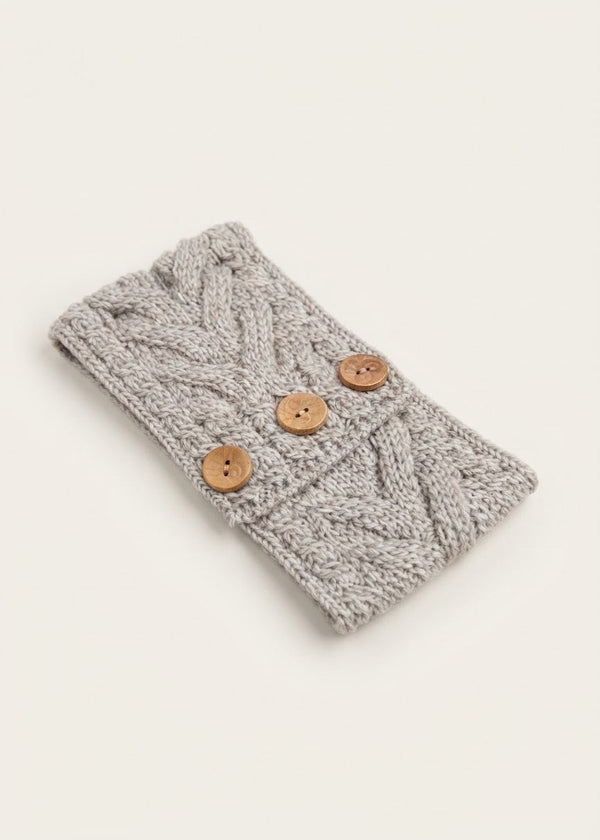 Women's Aran Button Headband | Oatmeal