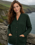 Keltische Aran-Jacke für Damen | Burgunderrot