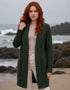 Women's Classic Long Hooded Cardigan | Army Green
