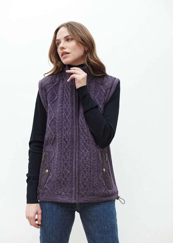 Women's Lined Sleeveless Jacket | Purple
