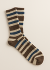 Women's Wool Fair Isle Socks | Brown Royal Ecru