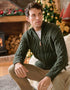 Aran Crafts Men's Half Zip Sweater | Green