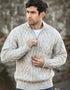 Aran Crafts Men's Half Zip Sweater | Oatmeal