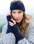 Aran Knitted Head Band | Blue