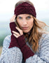 Aran Fingerless Gloves | Purple