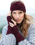 Aran Knitted Head Band | Purple