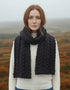 Chunky Cable Knit Aran Scarf | Plum