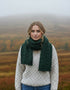 Chunky Cable Knit Aran Scarf | Green