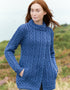 Side Button Aran Cardigan | Blue