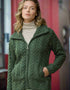 Aran Crafts Double Collar Trinity Cardigan | Green