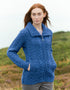 Aran Crafts Double Collar Trinity Cardigan | Blue