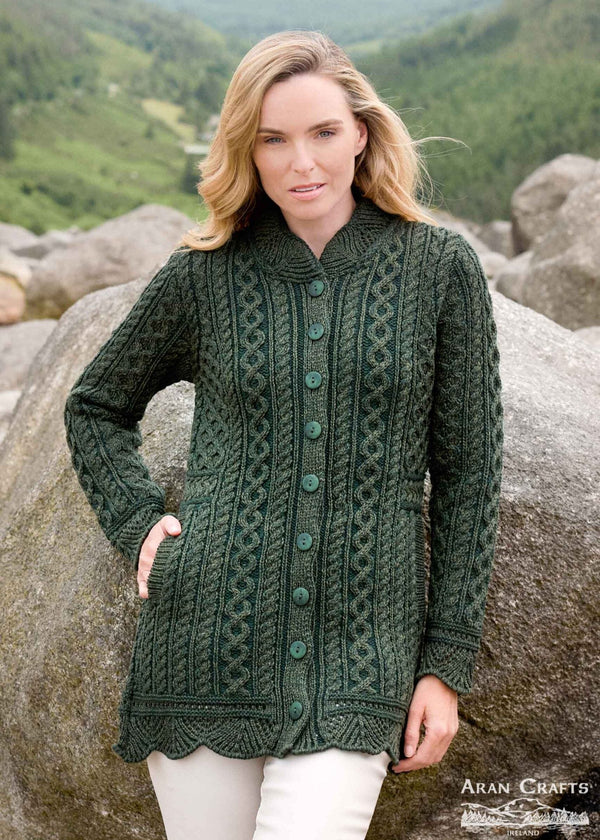 Aran Plated Scallop Jacket | Green