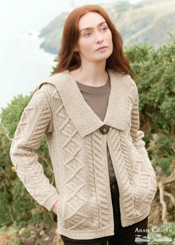 Beltra One Button Aran Cardigan | Parsnip